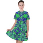 Frequencee Short Sleeve Shoulder Cut Out Dress 