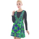 Frequencee Plunge Pinafore Velour Dress