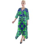 Frequencee Quarter Sleeve Wrap Front Maxi Dress