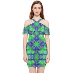 Shoulder Frill Bodycon Summer Dress 
