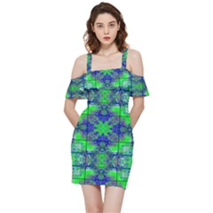 Shoulder Frill Bodycon Summer Dress 