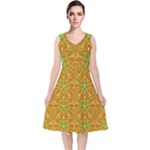 Mocha Morning (2) V-Neck Midi Sleeveless Dress 