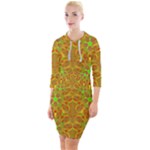 Mocha Morning (2) Quarter Sleeve Hood Bodycon Dress