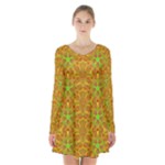 Mocha Morning (2) Long Sleeve Velvet V-neck Dress