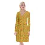 Mocha Morning (2) Long Sleeve Velvet Front Wrap Dress