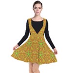 Mocha Morning (2) Plunge Pinafore Dress