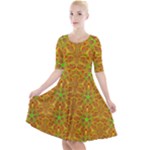 Mocha Morning (2) Quarter Sleeve A-Line Dress