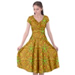 Mocha Morning (2) Cap Sleeve Wrap Front Dress