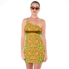 One Shoulder Ring Trim Bodycon Dress 