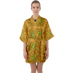 Mocha Morning (2) Half Sleeve Satin Kimono 