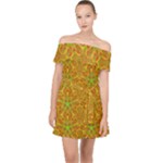Mocha Morning (2) Off Shoulder Chiffon Dress