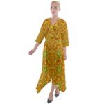 Mocha Morning (2) Quarter Sleeve Wrap Front Maxi Dress
