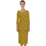 Togo Quarter Sleeve Midi Bodycon Dress