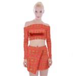 Bouquet Off Shoulder Top with Mini Skirt Set