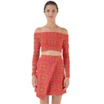Bouquet Off Shoulder Top with Skirt Set