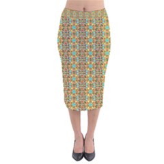 Velvet Midi Pencil Skirt 