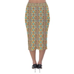 Velvet Midi Pencil Skirt 