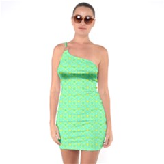 One Shoulder Ring Trim Bodycon Dress 