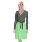 Idunno Flower Girl Long Sleeve Velvet Front Wrap Dress
