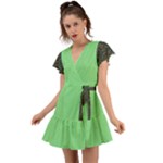 Idunno Flower Girl Flutter Sleeve Wrap Dress