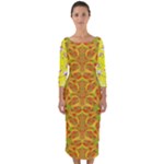 Mandala Top Mocha Morning (3) Quarter Sleeve Midi Bodycon Dress