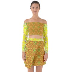Off Shoulder Top with Skirt Set 