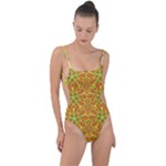 Mandala Top Mocha Morning (3) Tie Strap One Piece Swimsuit
