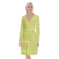 Long Sleeve Velvet Front Wrap Dress 