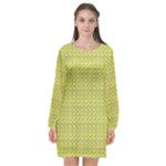 Petals (2) Long Sleeve Chiffon Shift Dress 