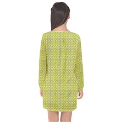 Long Sleeve Chiffon Shift Dress  