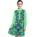 Carnatial Frequencee Long Sleeve Chiffon Shirt Dress
