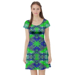 Short Sleeve Skater Dress Front Short Sleeve Skater Dress Front