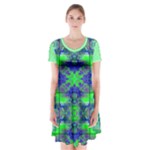 Carnatial Frequencee Short Sleeve V-neck Flare Dress