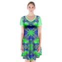Short Sleeve V-neck Flare Dress 