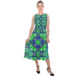 Carnatial Frequencee Midi Tie-Back Chiffon Dress