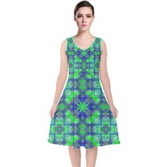 V-Neck Midi Sleeveless Dress  