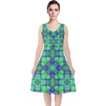 Carnatial Frequencee V-Neck Midi Sleeveless Dress 