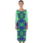 Carnatial Frequencee Quarter Sleeve Midi Bodycon Dress