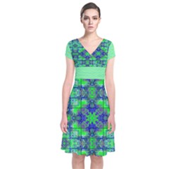 Short Sleeve Front Wrap Dress 