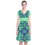 Carnatial Frequencee Short Sleeve Front Wrap Dress