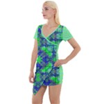 Carnatial Frequencee Short Sleeve Asymmetric Mini Dress