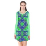 Carnatial Frequencee Long Sleeve V-neck Flare Dress