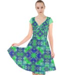 Carnatial Frequencee Cap Sleeve Front Wrap Midi Dress
