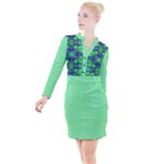 Carnatial Frequencee Button Long Sleeve Dress