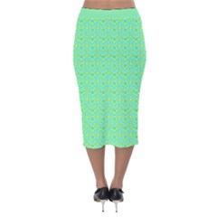 Velvet Midi Pencil Skirt 