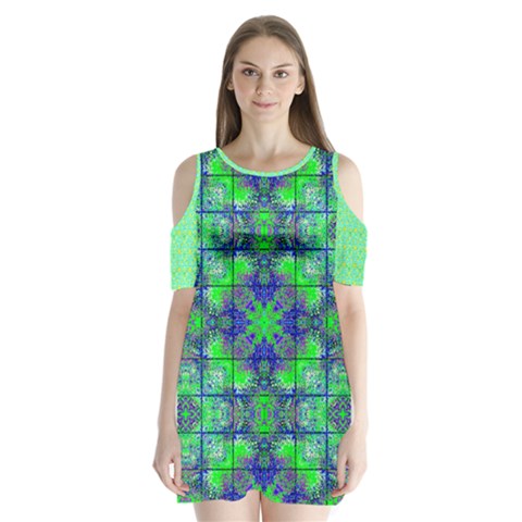 Carnatial Frequencee Shoulder Cutout Velvet One Piece from ArtsNow.com