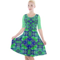 Quarter Sleeve A-Line Dress 