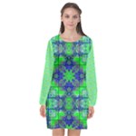 Carnatial Frequencee Long Sleeve Chiffon Shift Dress 