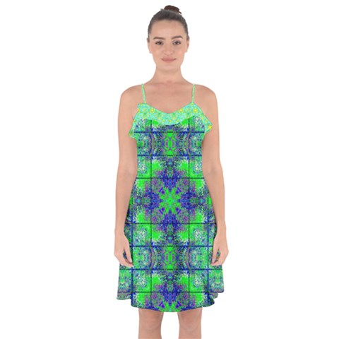 Carnatial Frequencee Ruffle Detail Chiffon Dress from ArtsNow.com