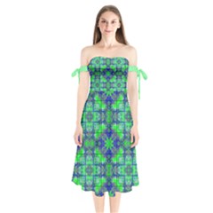 Shoulder Tie Bardot Midi Dress 